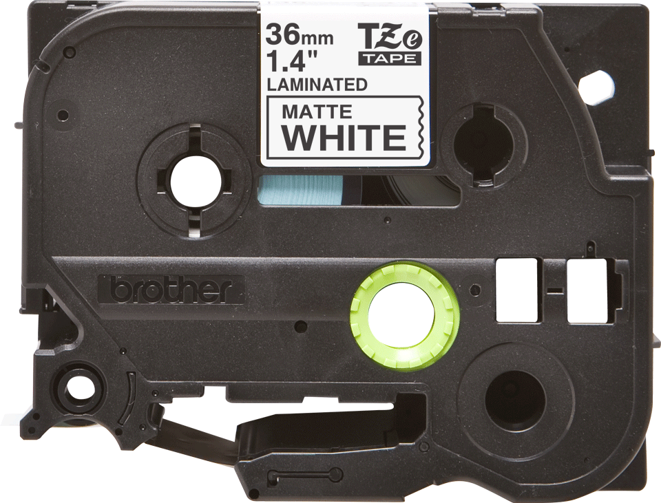 TZe-M261 mat gelamineerde labeltape zwart op wit – breedte 36 mm